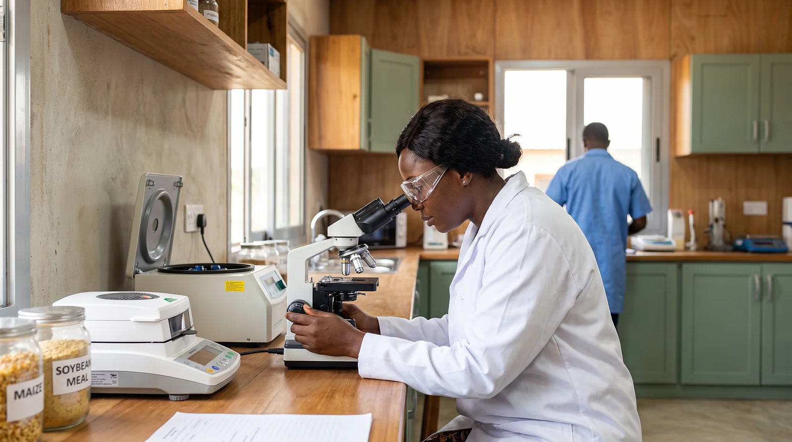 Feed laboratory, sample analysis